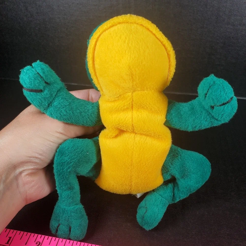 Vintage Green Frog Yellow Bean Belly Plush Head 8